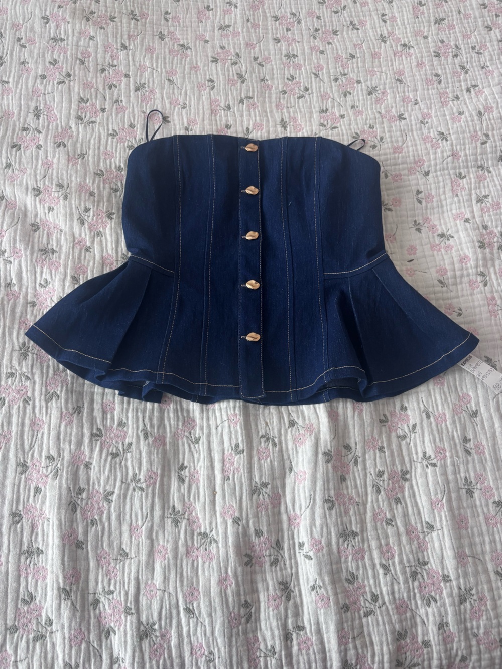 Denim Peplum Tubtop